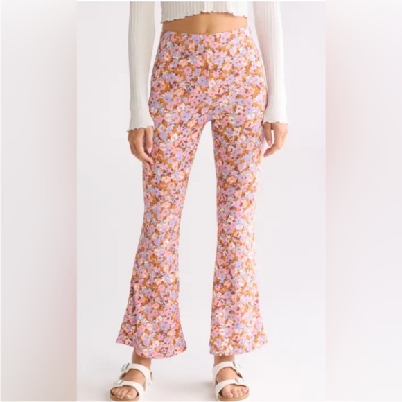 Billabong Pants - Billabong Small Pants Hang Loose Pant ditsy floral print high waist flare NWT